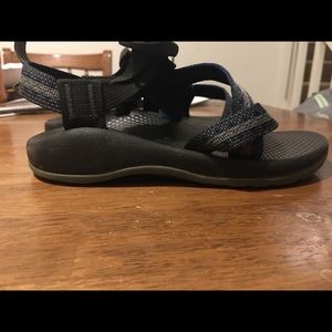 Little boys grey and navy chacos in great shape